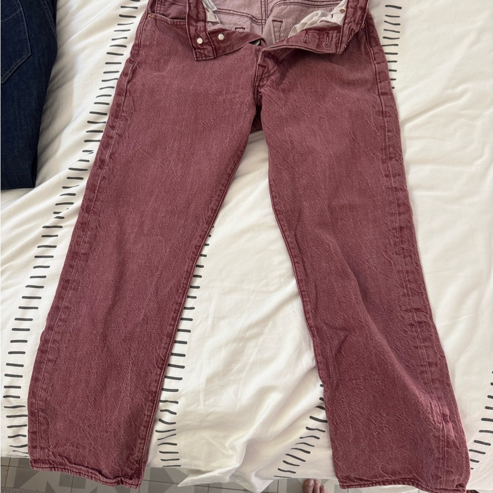Elegant Women's Maroon Straight Leg Jeans